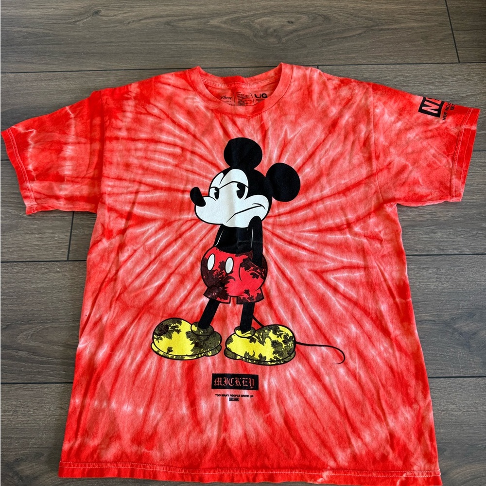 Disney Red Tie-Dye Mickey Mouse Graphic Tee